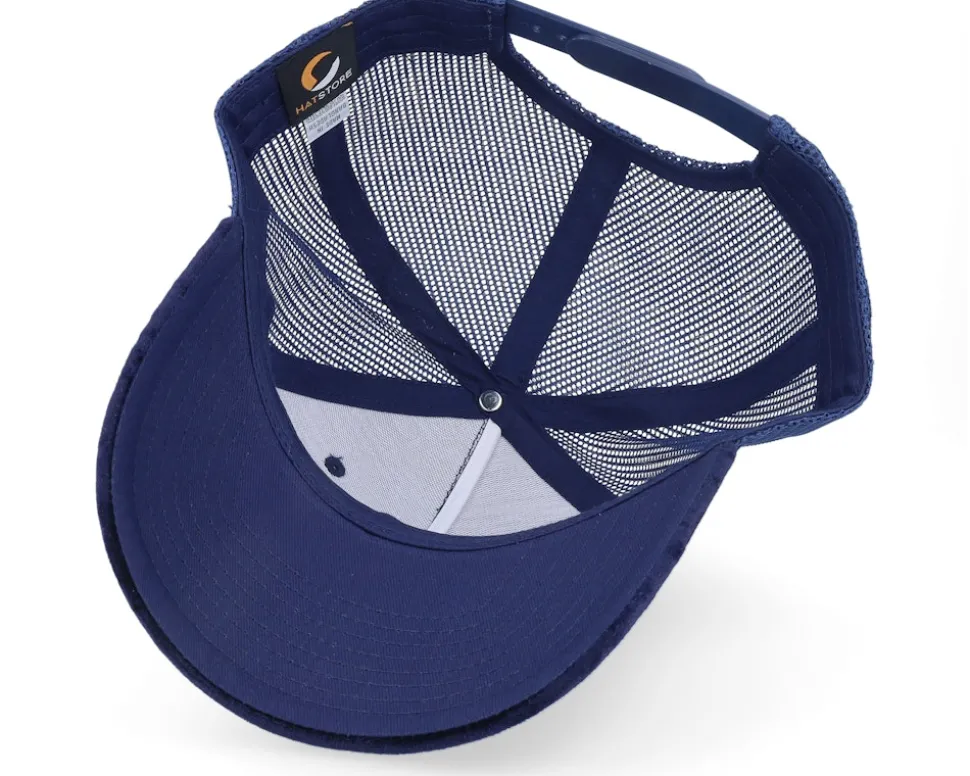 BM Logo Wh Woven Velvet Navy/Navy A-frame Trucker - Bearded Man