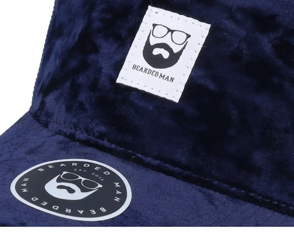 BM Logo Wh Woven Velvet Navy/Navy A-frame Trucker - Bearded Man
