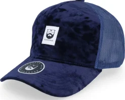 BM Logo Wh Woven Velvet Navy/Navy A-frame Trucker - Bearded Man