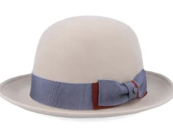 Bogart Open Crown Woolfelt Beige Bowler - Stetson