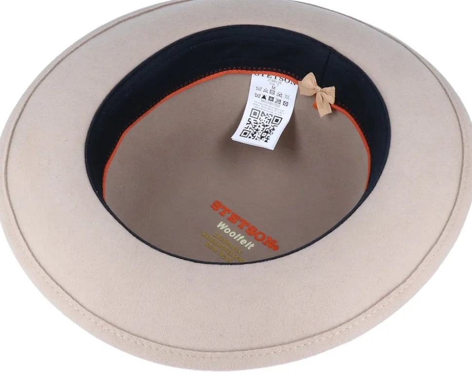 Bogart Open Crown Woolfelt Beige Bowler - Stetson