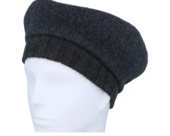 Boiled Wool Black Beret - Seeberger