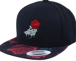 Bones And Rose Black/Rose Red Snapback - Iconic
