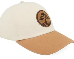 Bonsai Tree Round Engraved Patch Washed Stone/Wheat Dad Cap - Iconic