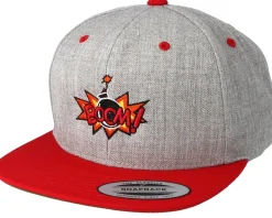 Boom Logo Grey/Red Snapback - BOOM