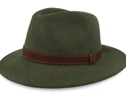 Bosco Hat Dark Olive Fedora - Wigéns