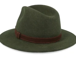 Bosco Hat Dark Olive Fedora - Wigéns