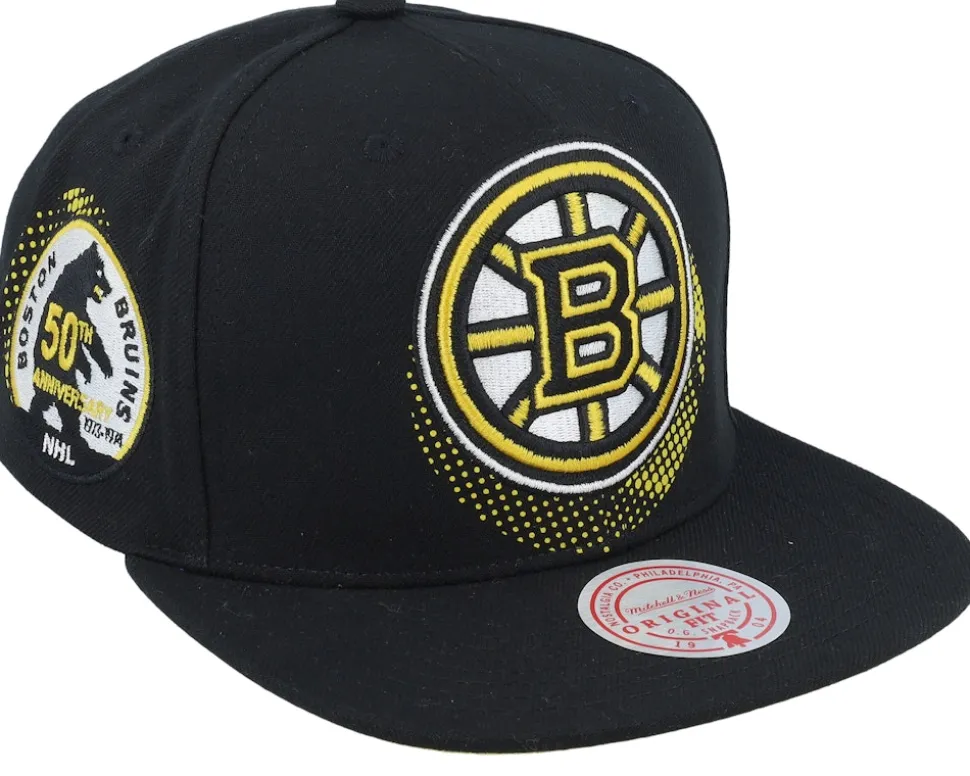 Boston Bruins Big Face 7.0 Vintage Black Snapback - Mitchell & Ness