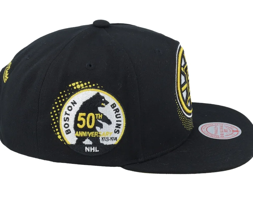 Boston Bruins Big Face 7.0 Vintage Black Snapback - Mitchell & Ness