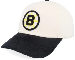 Boston Bruins Burnett White/Black Corduroy Dad Cap - American Needle