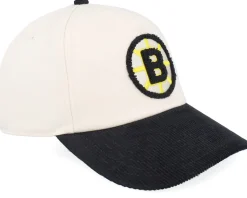 Boston Bruins Burnett White/Black Corduroy Dad Cap - American Needle