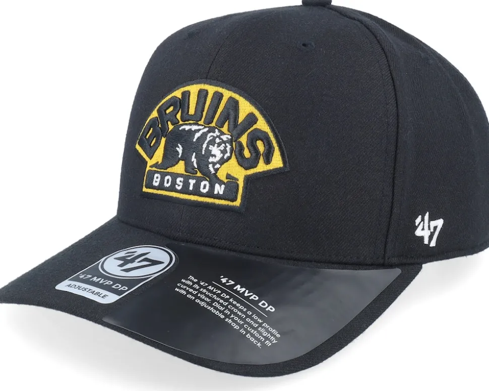 Boston Bruins Cold Zone Mvp DP Logo Black/Yellow Adjustable - 47 Brand