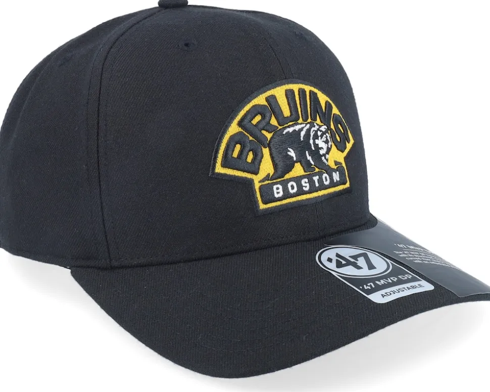 Boston Bruins Cold Zone Mvp DP Logo Black/Yellow Adjustable - 47 Brand