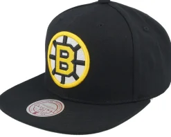 Boston Bruins Conference Patch Vintage Black Snapback - Mitchell & Ness