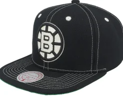 Boston Bruins Contrast Natural Vintage Black Snapback - Mitchell & Ness