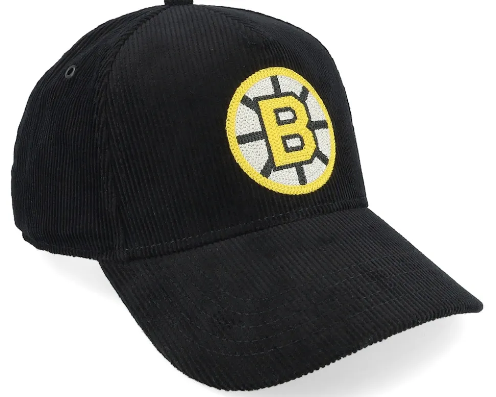 Boston Bruins Corduroy Valin Black A-frame Adjustable - American Needle