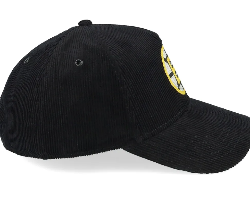 Boston Bruins Corduroy Valin Black A-frame Adjustable - American Needle