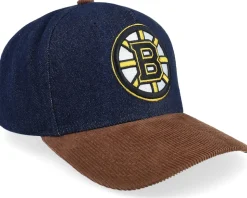 Boston Bruins D-stressed Pro Dark Navy/Brown Corduroy A-frame Adjustable - Mitchell & Ness