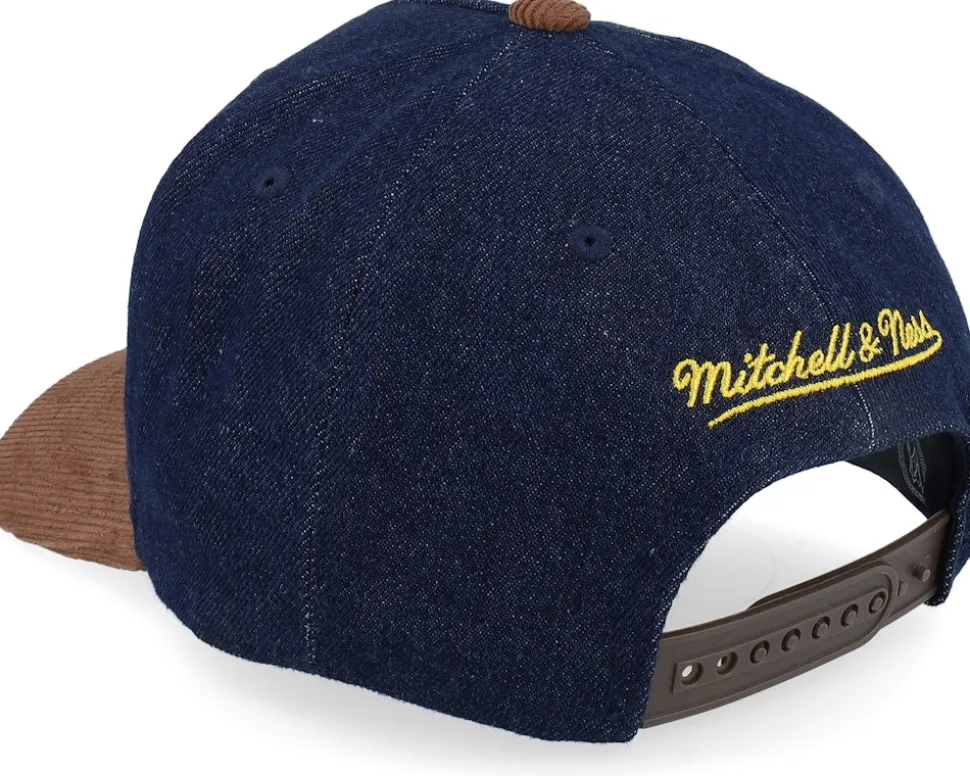 Boston Bruins D-stressed Pro Dark Navy/Brown Corduroy A-frame Adjustable - Mitchell & Ness