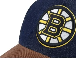 Boston Bruins D-stressed Pro Dark Navy/Brown Corduroy A-frame Adjustable - Mitchell & Ness