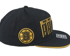 Boston Bruins Gino Flat Brim Black/Yellow Gold Snapback - Fanatics