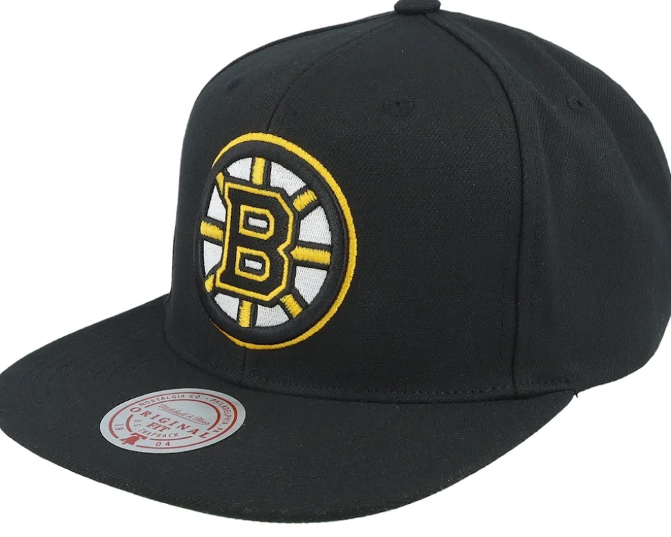 Boston Bruins Top Spot Black Snapback - Mitchell & Ness