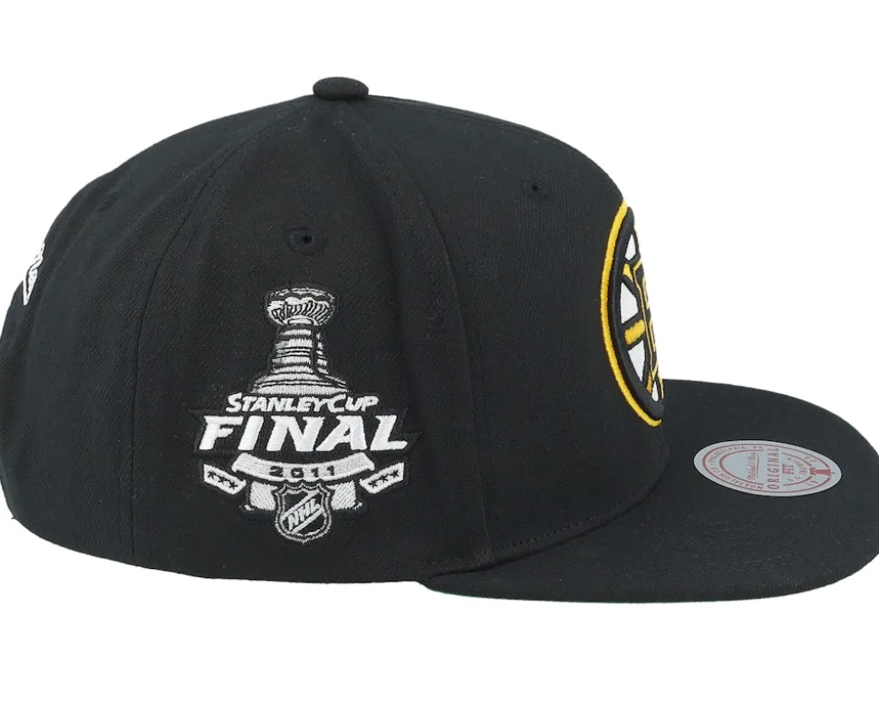 Boston Bruins Top Spot Black Snapback - Mitchell & Ness