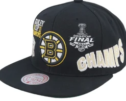 Boston Bruins World Champs Black Snapback - Mitchell & Ness