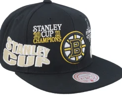 Boston Bruins World Champs Black Snapback - Mitchell & Ness