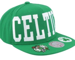 Boston Celtics Big Text 1 Green Snapback - Mitchell & Ness