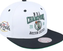 Boston Celtics Champ Series White/Black Snapback - Mitchell & Ness