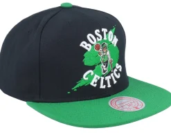 Boston Celtics Circle Splash Black Snapback - Mitchell & Ness