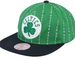 Boston Celtics City Pinstripe Deadstock Green Snapback - Mitchell & Ness