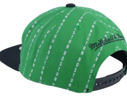 Boston Celtics City Pinstripe Deadstock Green Snapback - Mitchell & Ness