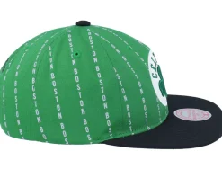 Boston Celtics City Pinstripe Deadstock Green Snapback - Mitchell & Ness
