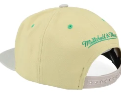 Boston Celtics Classic Canvas Tan Snapback - Mitchell & Ness