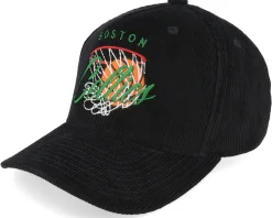 Boston Celtics Corduroy Net Black A-Frame Adjustable - Mitchell & Ness