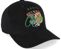 Boston Celtics Corduroy Net Black A-Frame Adjustable - Mitchell & Ness