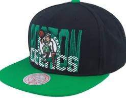 Boston Celtics Cross Check Black/Green Snapback - Mitchell & Ness