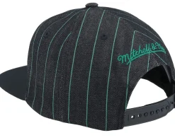 Boston Celtics Dem Stripes Black Snapback - Mitchell & Ness