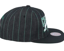 Boston Celtics Dem Stripes Black Snapback - Mitchell & Ness