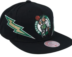 Boston Celtics Double Trouble Black Snapback - Mitchell & Ness
