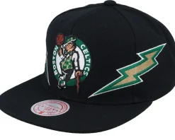 Boston Celtics Double Trouble Black Snapback - Mitchell & Ness