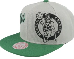 Boston Celtics Knock Out Panel Grey/Green Snapback - Mitchell & Ness