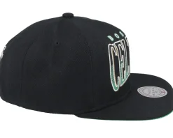 Boston Celtics Line Work Black Snapback - Mitchell & Ness