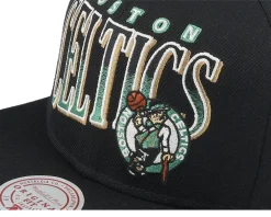 Boston Celtics Line Work Black Snapback - Mitchell & Ness