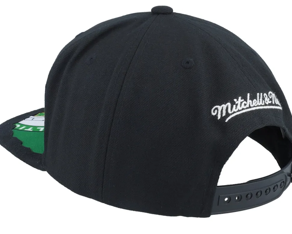 Boston Celtics Munch Time Black Snapback - Mitchell & Ness
