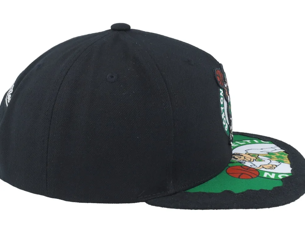 Boston Celtics Munch Time Black Snapback - Mitchell & Ness