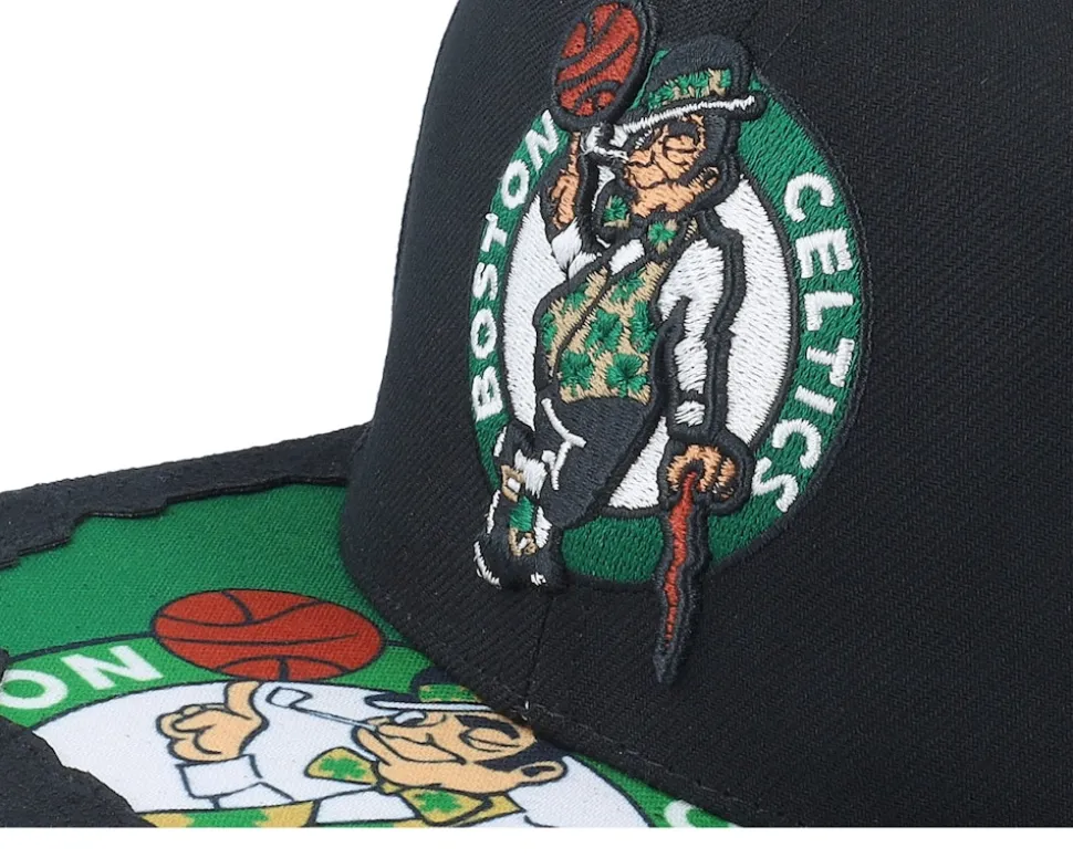 Boston Celtics Munch Time Black Snapback - Mitchell & Ness