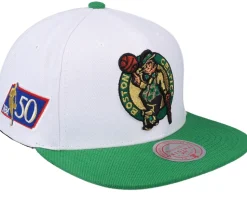 Boston Celtics Nba 50th Anniversity White/green Snapback - Mitchell & Ness